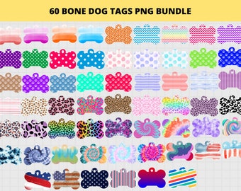 Bone Dog Tag Sublimation PNG Designs, Pet Tag Png, Bone Dog Tag Designs, Dog Png Bundle