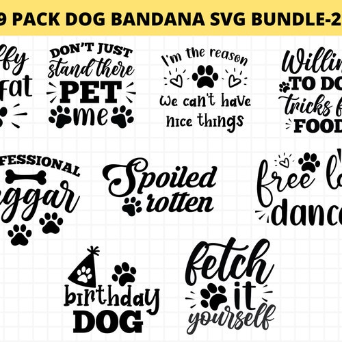 Dog Bandana SVG Bundle-2 Dog Shirt Bundle SVG Dog Quotes - Etsy