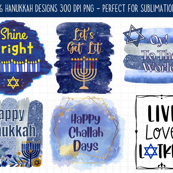 Hanukkah DIGITAL Sublimation Bundle, Hanukkah Quotes PNG, Chanukah Png Bundle, Commercial Use, Instant Download