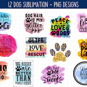 Dog Lover Sublimation PNG Bundle – 12 Funny Dog Quotes for Shirts, Mugs & Tumblers – Pet SVG, Instant Download, Commercial Use