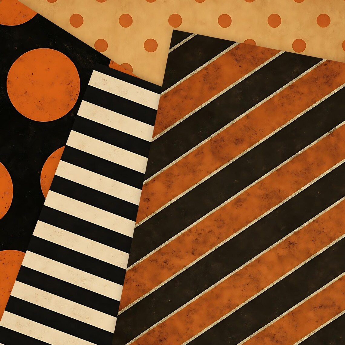 Vintage Halloween Digital Paper Bundle, Retro Grunge Scrapbook ...