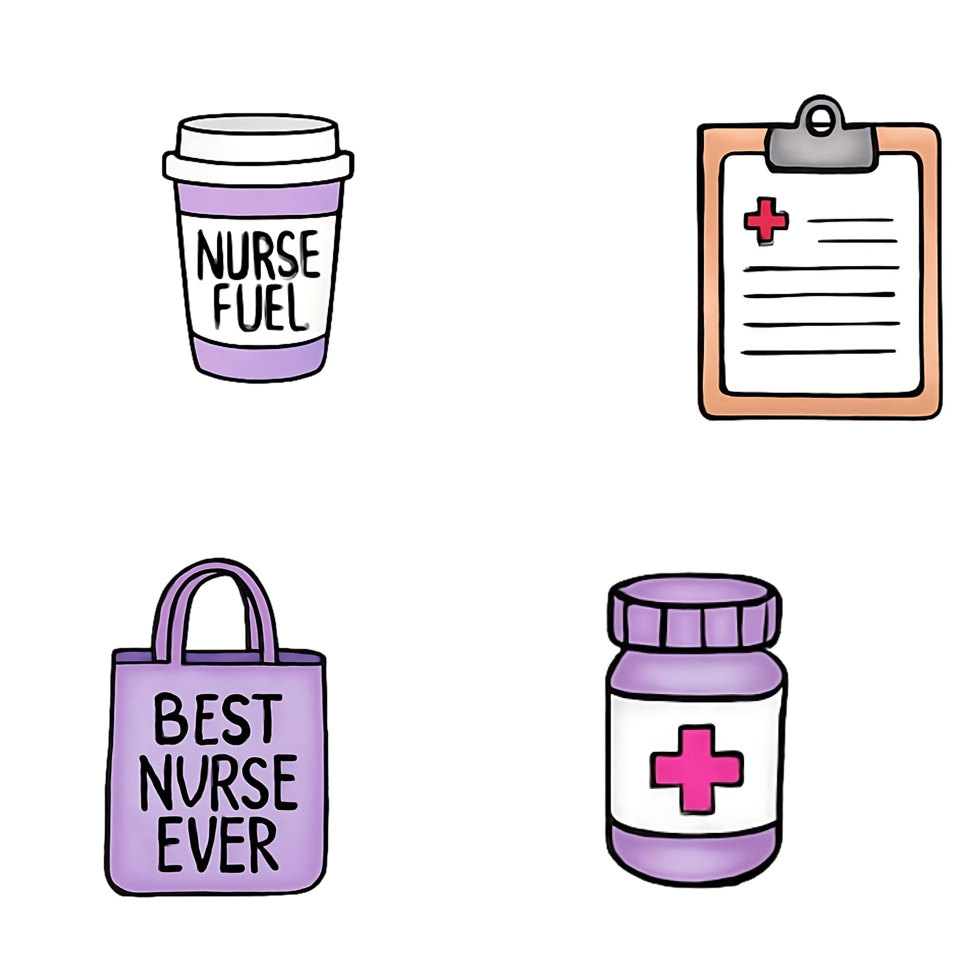 Nurse Life Clipart Bundle: Medical Doodles, RN Graphics (commercial Use ...