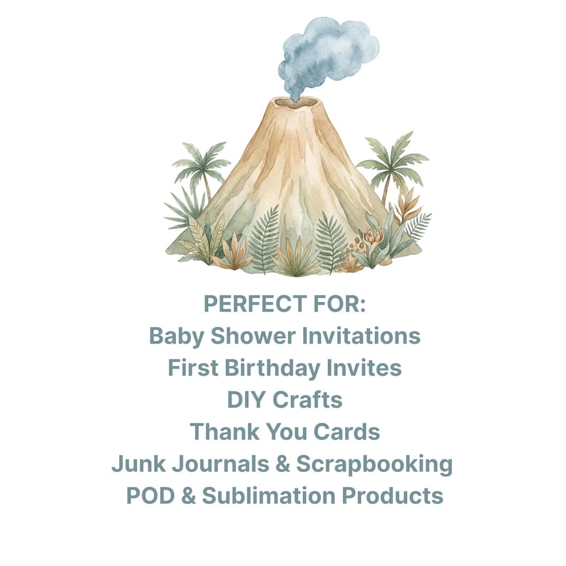 Watercolor Dinosaur Baby Clipart Paper Bundle, Prehistoric Baby Shower ...