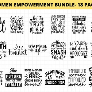 Frauen Empowerment Bundle SVG, motivierend SV, positive Zitate svg, Mädchen-Zitate SVG, Girl Power, kommerzielle Nutzung