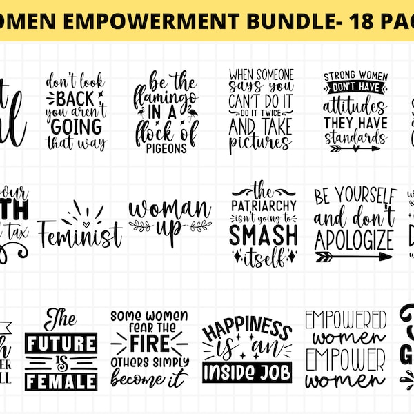 Women Empowerment Bundle SVG, Motivational SV , Positive Quotes Svg, Girl Quotes SVG, Girl Power, Commercial Use