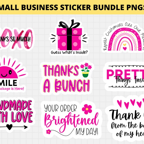 Small Business Thank You Stickers, Package Labels, Cute Thank You Package Seals, Cricut, Silhouette, Print Cut Download