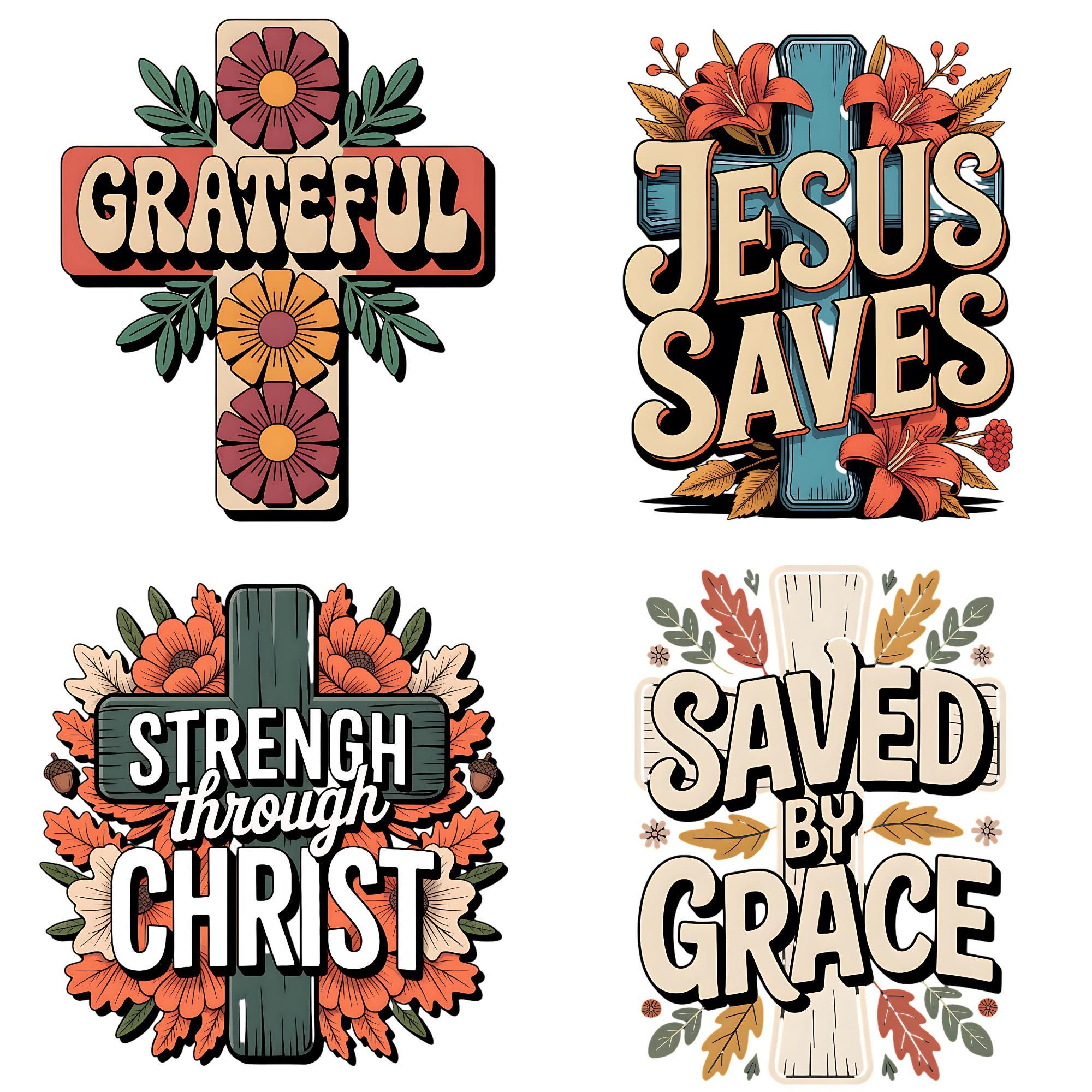 Christian Clipart Bundle: Faith Cross, Bible Verse Quotes (PNG Digital ...