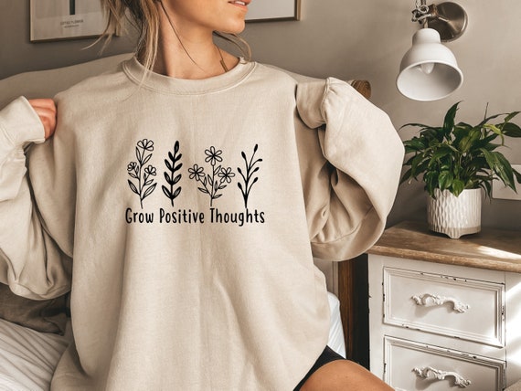 Grow Positive Thoughts SVG, Inspirational Svg, Motivational Svg, Positivity Clip Art, Cut File, T Shirt Svg