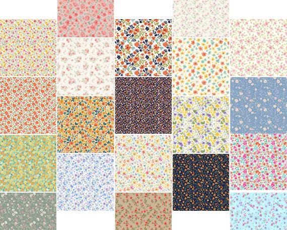 Ditsy Line Pattern 100 Seamless Ditsy Floral Patterns, Vintage Seamless Small Flower ...