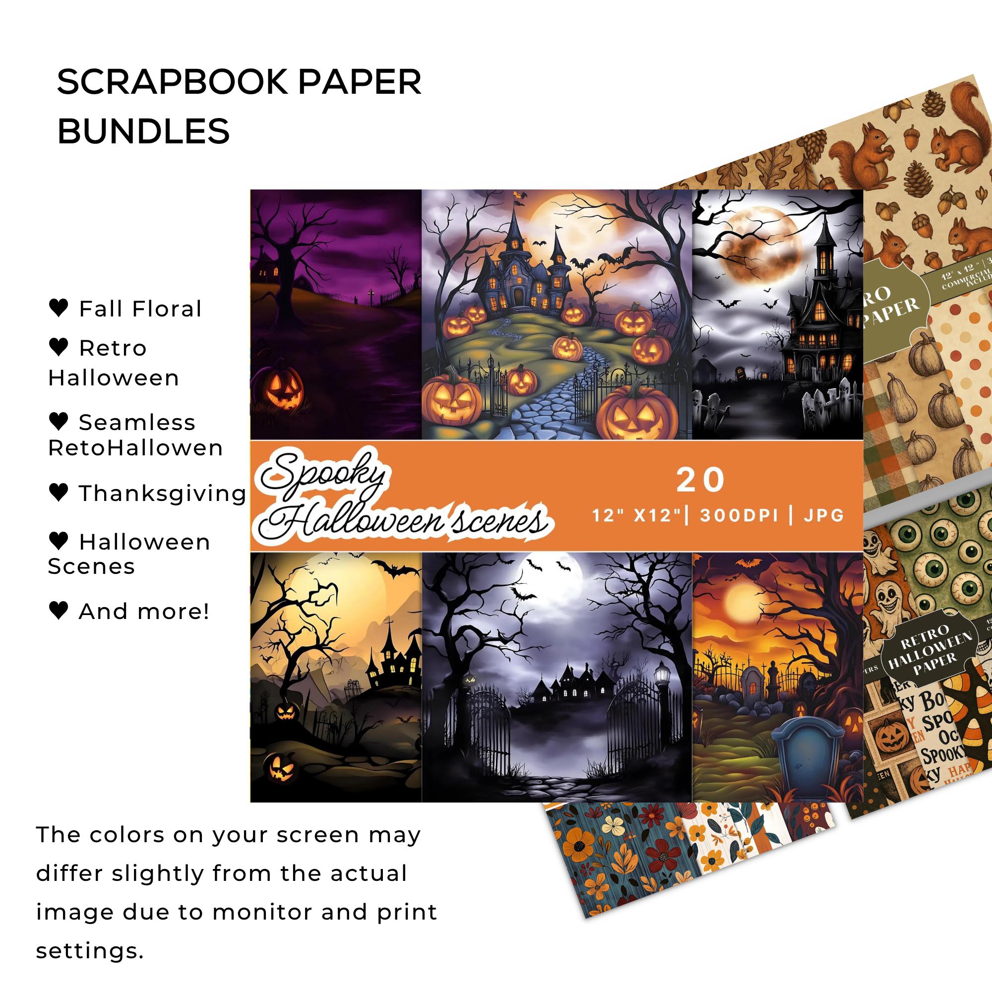 Fall Halloween Digital Paper and Clipart Mega Bundle, 130+ Backgrounds ...