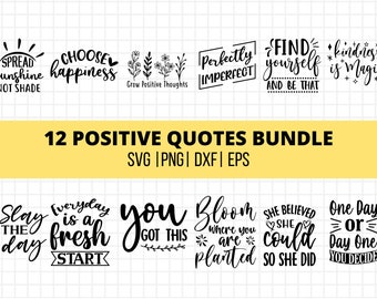Positive Zitate SVG Bundle, Inspirational Quotes Bundle, Motivierende Zitate Svg Bundle, Life Quotes Svg, Cricut, Silhouette