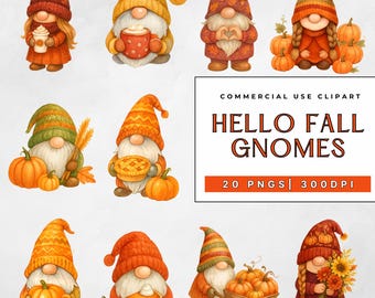 Hallo herfst kabouter clipart png bundel, herfst herfst kabouter png, Thanksgiving pompoen graphics herfstvakantie, commercieel gebruik