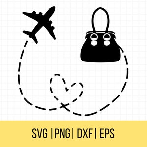 World Traveler SVG: Airplane & Handbag Clipart (Digital Download)