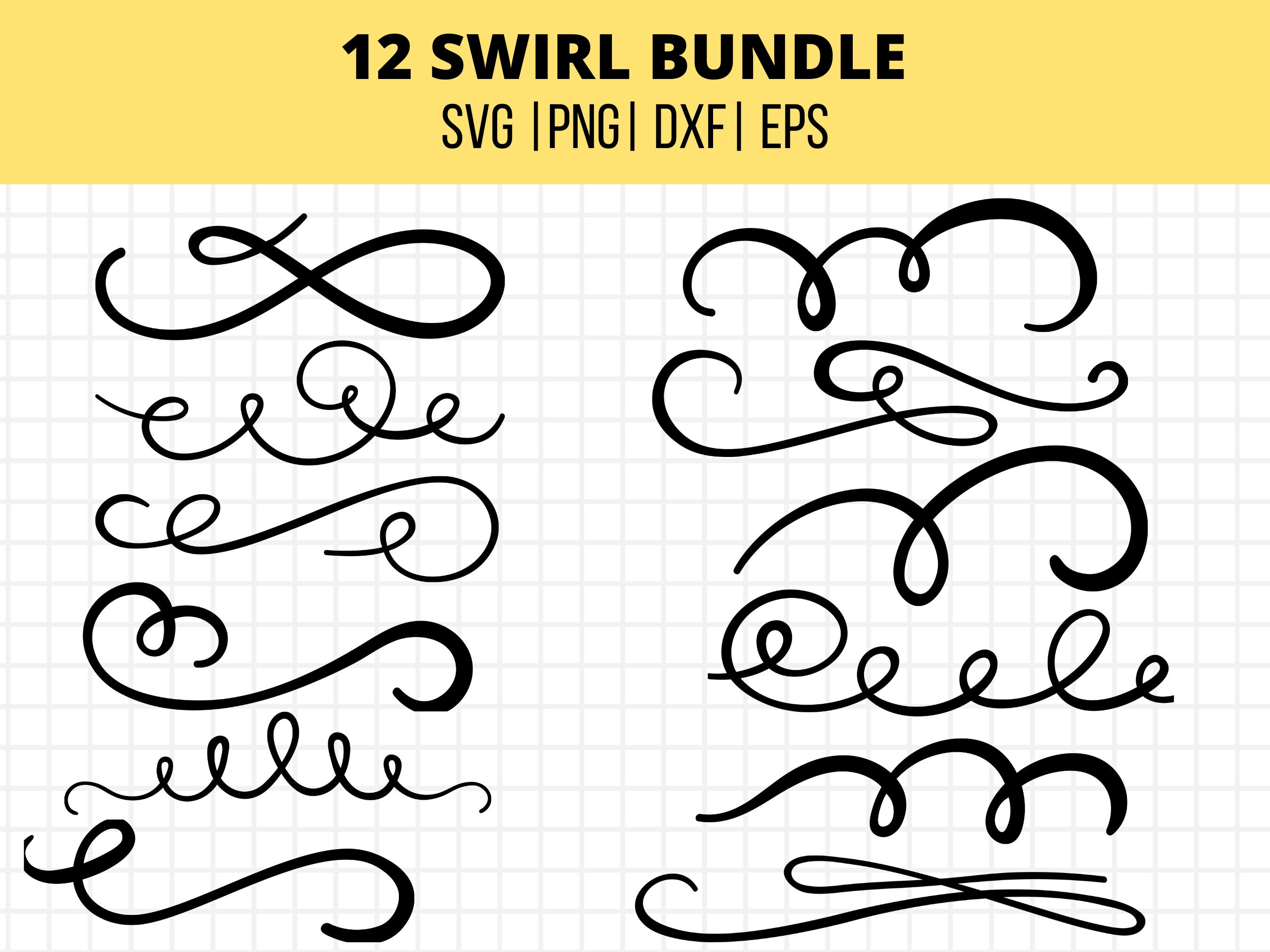 Swirl SVG, Swirl Silhouette, Flourish Svg, Swoosh Svg,Decorative Svg, Swirl  Bundle - Crella