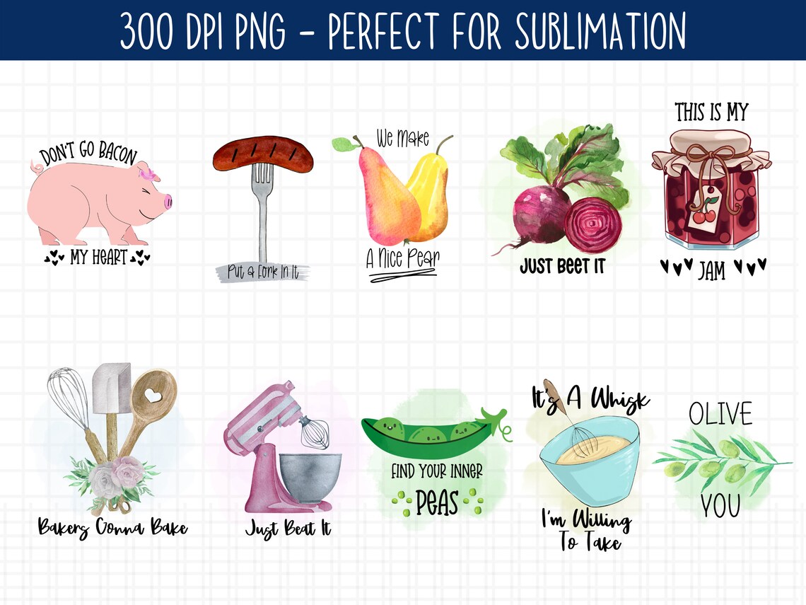 Funny Dish Towel Sayings PNG Dish Towel Sublimation Bundle Etsy