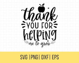 SVG de agradecimiento al maestro: Gracias por ayudarme a crecer (Descarga digital)