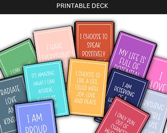 Affirmation Cards, Positive Quotes, Self Love Printable Affirmation Cards Deck Digital, Vision Board Printables