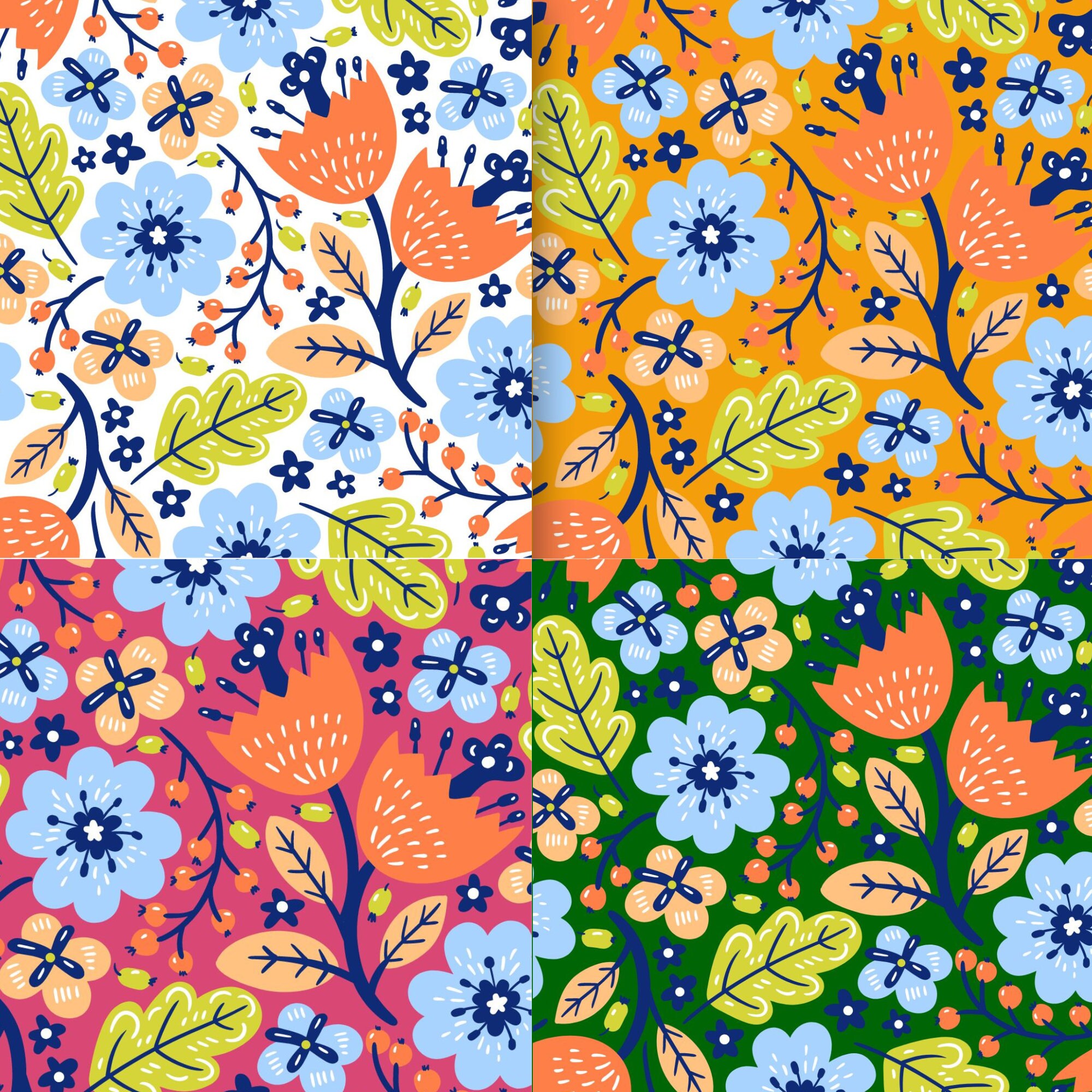 Floral Digital Paper Bundle, Flower Pattern, Floral Scrapbook Paper Kit ...