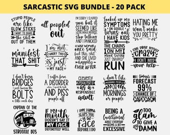 Sarkastisches Bündel SVG, Snarky Svg Bundle, Sassy Svg, Lustige Zitate Svg, Dxf Eps Png, Sarkasmus Svg, Shirt Bundle kommerzielle Nutzung