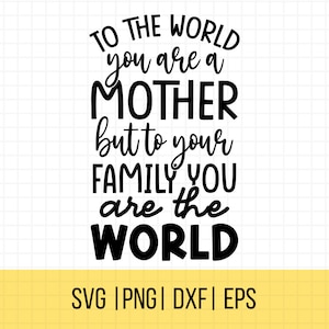 Dia das Mães SVG, Png, Para o Mundo Você é uma Mãe Svg, Mãe SVG, Citações de Mãe Svg, Presente para Mãe Uso Comercial