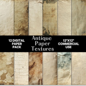 Old Paper Texture Digital Paper, Antique Paper Background, Vintage Paper Backdrop, Printable Junk Journals, Commercial Use,  12x12 300 DPI