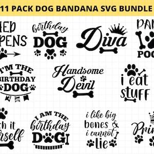 Bundle Bandana SVG chien, chien chemise Bundle SVG, lot de citations chien, fourrure maman Svg, Svg dictons chien, usage Commercial