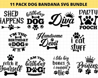 Dog Bandana SVG Bundle, Dog Shirt Bundle SVG, Dog Quotes Bundle, Fur Mom Svg, Dog Sayings Svg, Commercial Use
