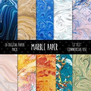 Marble Digital Paper Pack, Digital Scrapbook Paper, Digital Scrapbooking Paper, Marble Digital Backgrounds, Commercial Use