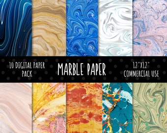 Marble Digital Paper Pack, Digital Scrapbook Paper, Digital Scrapbooking Paper, Marble Digital Backgrounds, Commercial Use