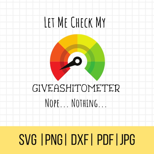 Grappige SVG, sarcastische SVG, laat me mijn Giveashitometer controleren, nee niets Svg, Sassy Svg, Snarky Svg, Humoristische Svg