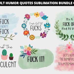 Paquete de sublimación de humor para adultos, paquete de sublimación Fuck PNG, Sassy Png, Snarky png, Swear Word Png, Sublimación de tazas, Uso comercial