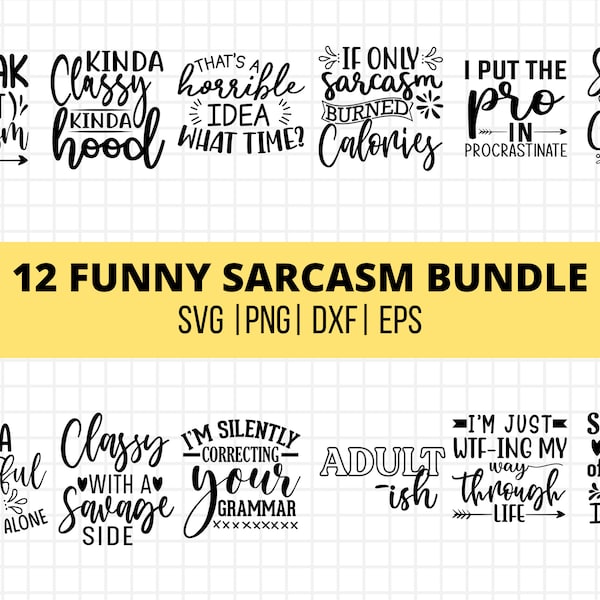 Sarcasme SVG, Fichier SVG sarcastique, Drôle svg Bundle, Sarcastique SVG Bundle, Funny Svg, Snarky Svg, Sassy Svg, Humorous Svg