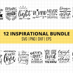 Inspirierende SVG-Bundle, motivierende SVG-Bundle, SVG-Bundles, inspirierende svgs, positive Zitate svgs, Silhouette, Cricut Cut-Dateien