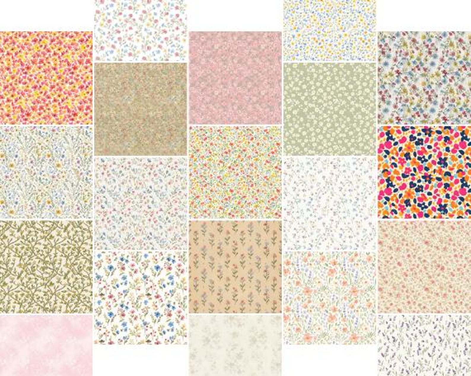 Ditsy Simple Pattern 100 Seamless Ditsy Floral Patterns, Vintage Seamless Small Flower ...