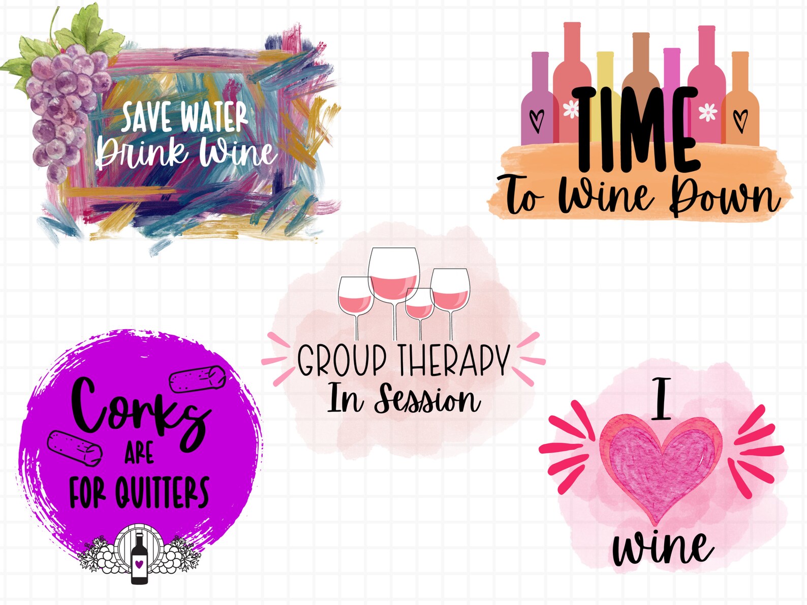 Wine Quote Sublimation Bundle. Wine Png, Funny Wine Quotes, Wine Wall