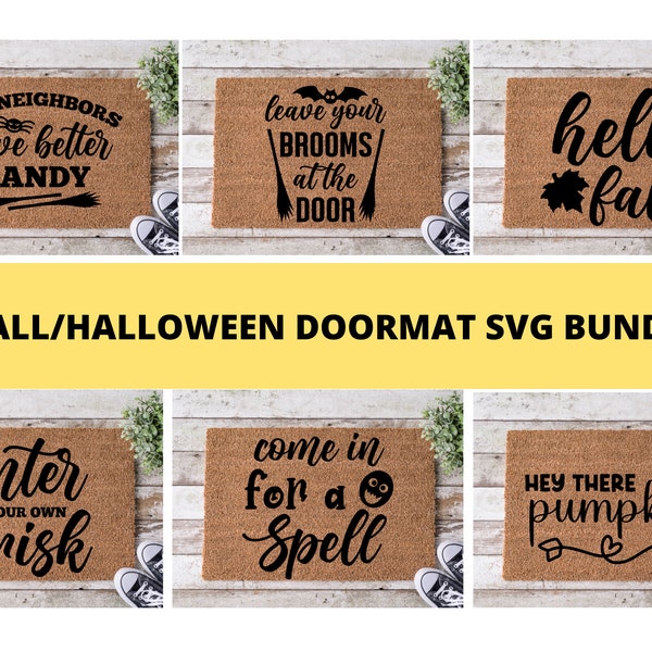 Fall Doormat SVG Bundle, Halloween Doormat SVG Bundle,SVG Bundles, Fall Welcome Mat Svg, Halloween Welcome Mat Svg, Commercial Use