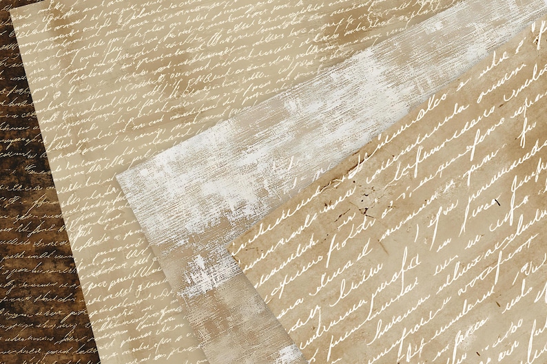 Texture Hand Written Vintage Handwriting Seamless Pattern Paper, Antique Written Textures ...