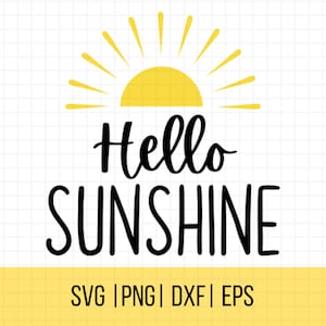 Hello Sunshine Svg, Summer Svg, Spring Svg, Beach Svg, Sun Svg ...