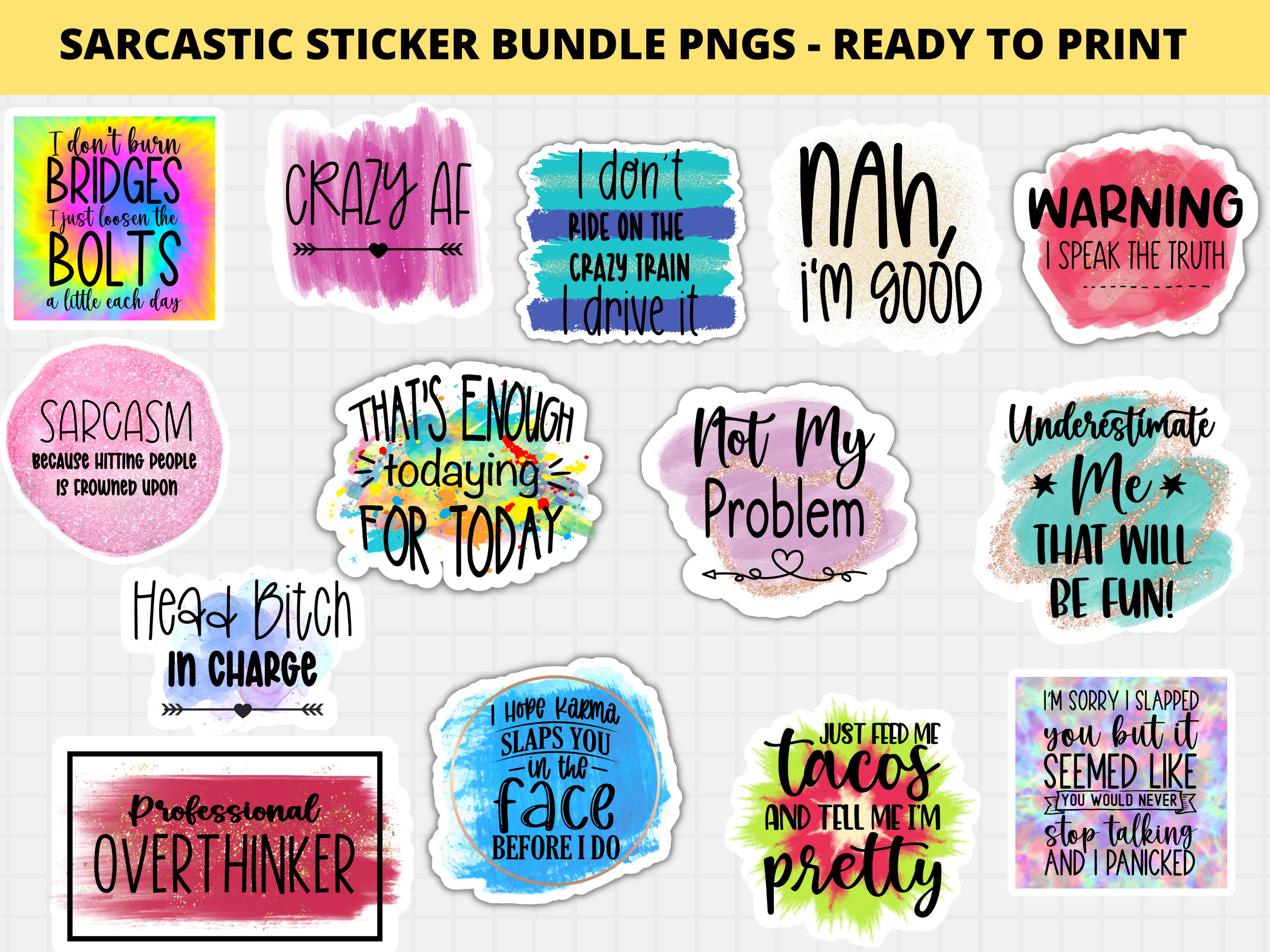 Choose Your Own Sticker Pack - vinyl stickers set, cute pun laptop or water  bottle stickers, bulk stickers, gifts, mix and match stickers