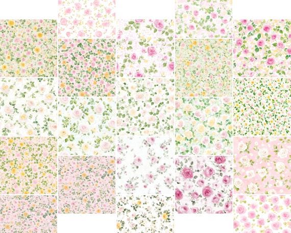 Ditsy Line Pattern 100 Seamless Ditsy Floral Patterns, Vintage Seamless Small Flower ...
