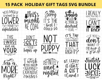 Funny Christmas Gift Tags, SVG, Holiday Tags Svg Bundle, Christmas Tag Quotes Svg, Gift Tags Svg Bundle, Commercial Use