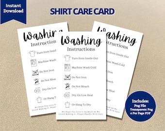 Printable Cup Care Instruction Cards 2 X 3.5 Inches. Tumbler Care Card With  Blank Back. Hand Wash Only Small Business Thank You Cards CP0005 
