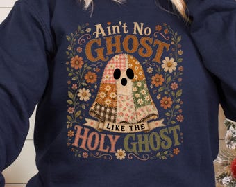 Wildflowers Patchwork Ghost PNG, Holy Ghost, Christian Halloween Digital Download,  Religious Autumn Vibes, Spooky Floral Ghoul