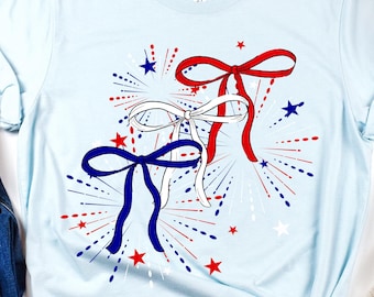 July 4th Flag Png, Coquette Bows 4th of July PNG, Girly Patriotic Png, Coquette USA Png, Independence Day png, Red White and Blue Bows