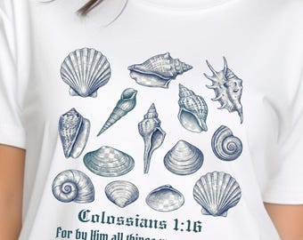 Seashell Bible Verse PNG, Ocean Life Coastal Aesthetic Digital Download, Christian PNG, Summer Beach Instant Download, Religious Theme PNG