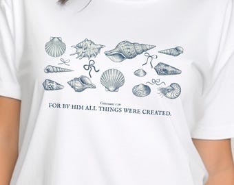 Seashell Bible Verse PNG, Ocean Life Coastal Aesthetic Digital Download, Christian PNG, Summer Beach Instant Download, Religious Theme PNG