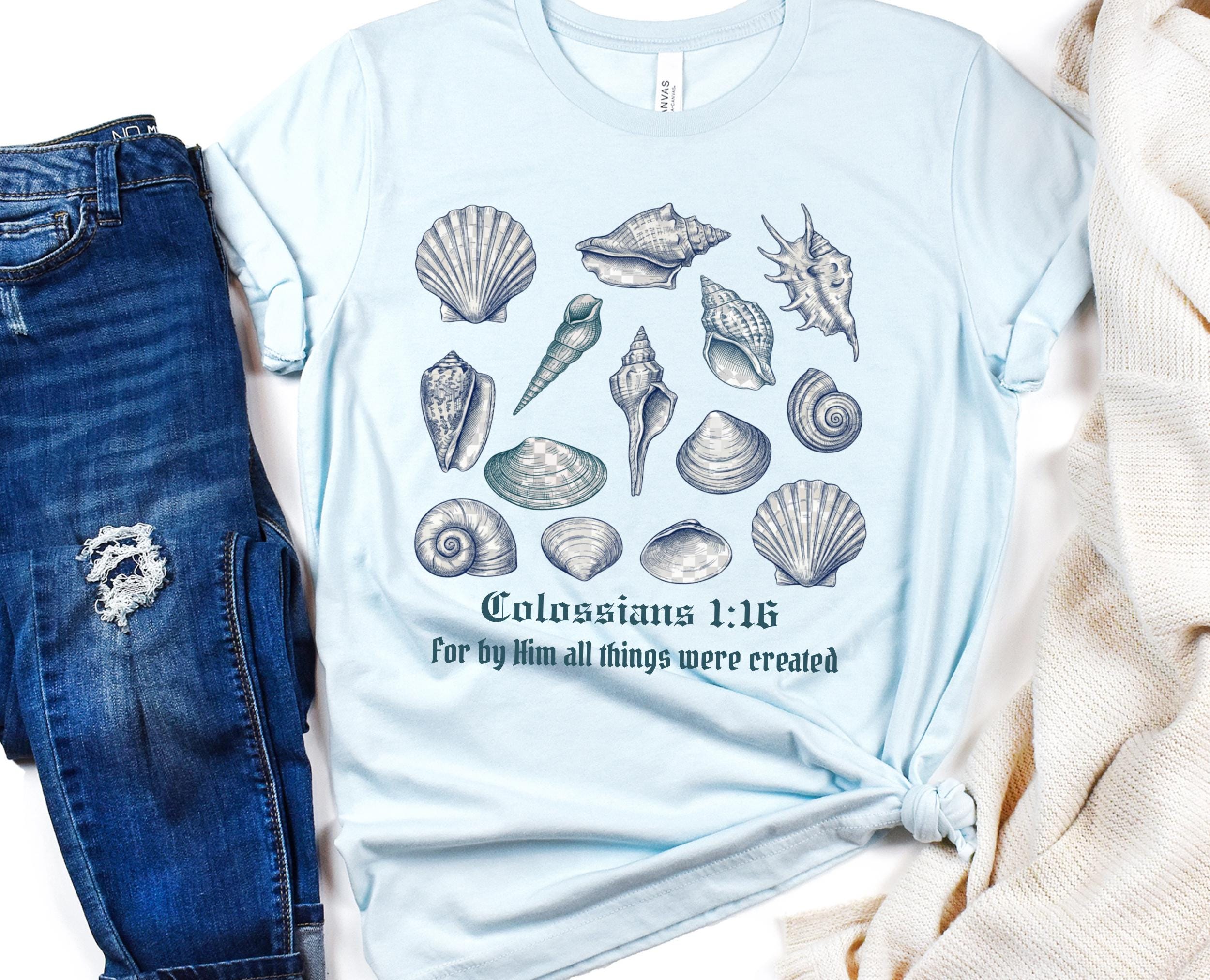Seashell Scriptures Seashell Bible Verse PNG, Ocean Life Coastal Aesthetic Digital Download ...