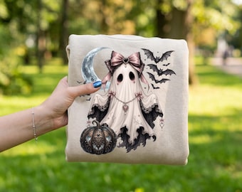 Dark Coquette Ghost PNG, Gothic Ghost PNG, Vintage Lace Ghost Sublimation, Dark Academia Halloween PNG, Witch Ghost Shirt Design