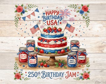 250th Anniversary PNG, Birthday Cake 250 Years, Patriotic Cake PNG, We the People, 4th of July 1776-2026, America 250th Birthday Celebration