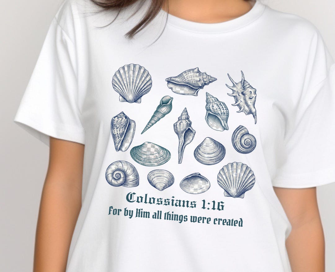 Seashell Scriptures Seashell Bible Verse PNG, Ocean Life Coastal Aesthetic Digital Download ...